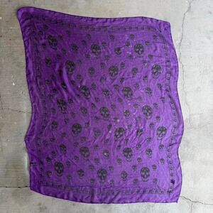 Alexander mcqueen purple skull scarf